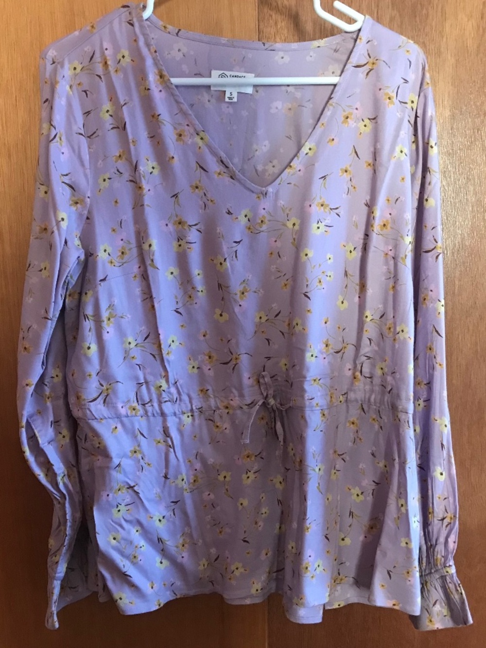 Candace Cameron Bure Lavendar Floral Peplum Blouse size 6-8